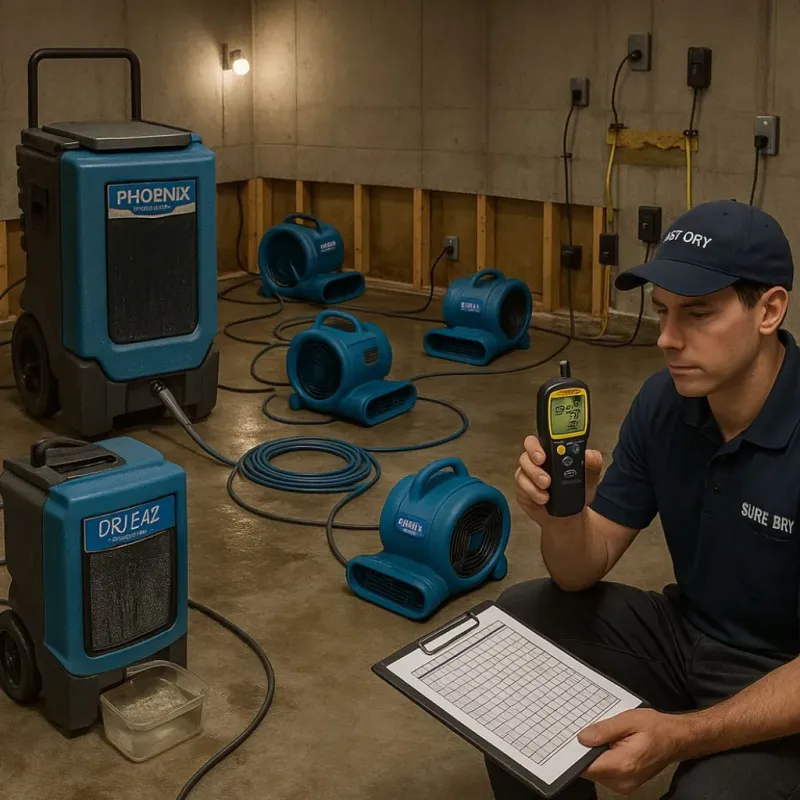 Structural Drying and Dehumidification process in Elverson, PA
